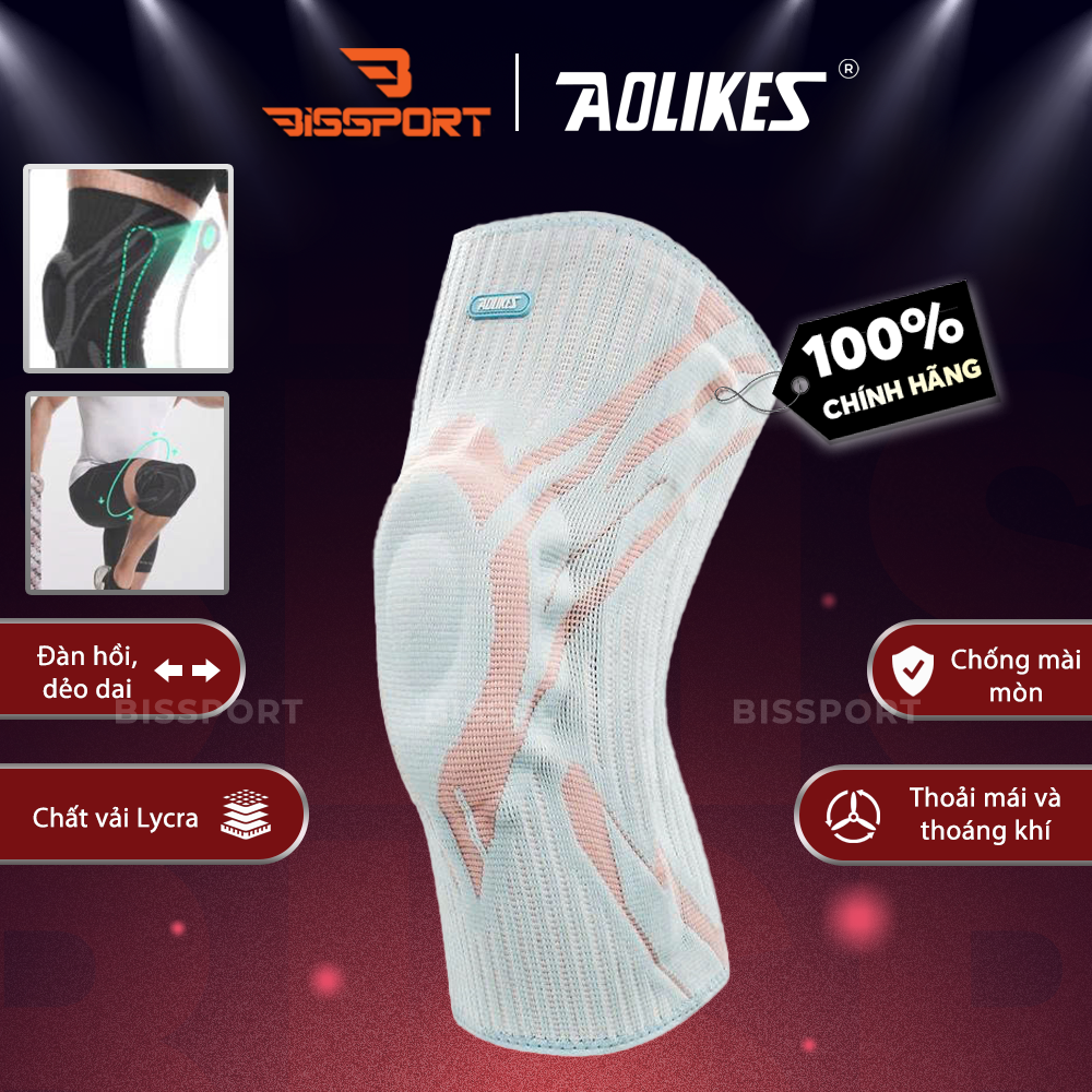 Bó Gối Thun Thể Thao Aolikes HX-7730 Chính Hãng - Bảo Vệ Khớp Gối, Hỗ Trợ Tập Luyện - Chống Đau Co Giãn - Tiện Lợi